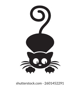Cat vector art illustration Black White background object art