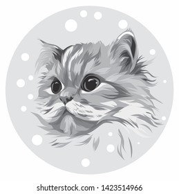 cat vector art illustration  in grey color