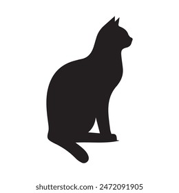 cat vector art illustration silhouette