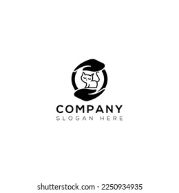 cat vector art logo  design