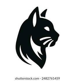 Arte vectorial de gato Estilo de silueta, con fondo blanco