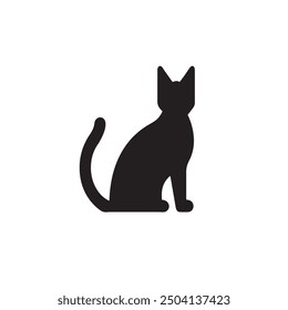 Cat vector black color silhouette white background