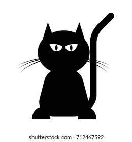 Cat Vector black icon on white background.