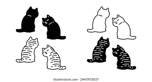 gato sentado gatito garabato ilustración de personaje de dibujos animados