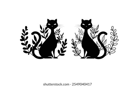 Cat Vector bundle, Clipart, Silhouette, Vector, icons, illustration, design.