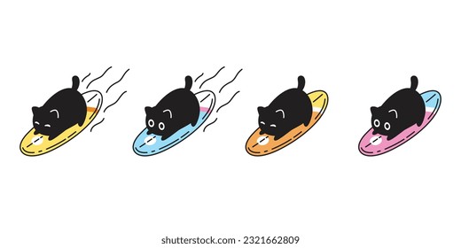 cat vector calico kitten surfboard surf beach sport icon logo pet face head breed cartoon character doodle symbol stamp design animal illustration isolated