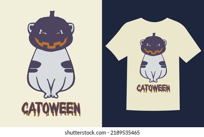 Cat Vector catoween T-shirt Design 