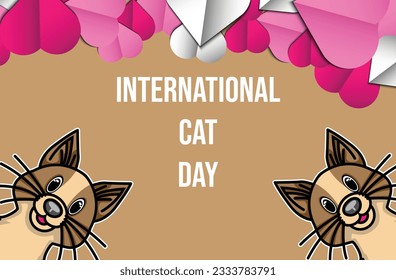 cat vector for celebrate international cats day design template