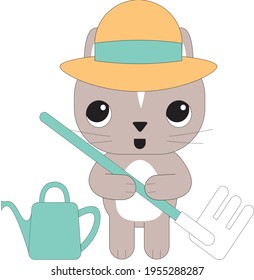 diseño gráfico de caracteres vectoriales de gato