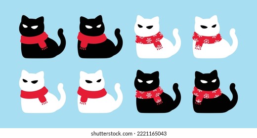 cat vector chriatmas santa claus scarf icon snowflake kitten calico character cartoon logo teddy symbol doodle animal illustration isolated design