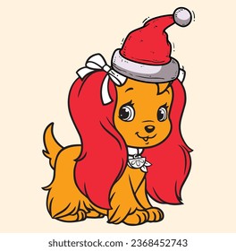 Katzenvektor-Weihnachtskatzengrafik süßer Katzenkettelvektor 