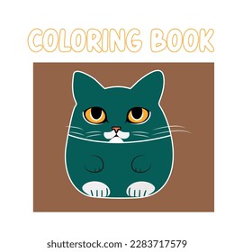 Cat vector coloring book for kids. vector, illustration, photo, image and icon coloring page for childrens ..