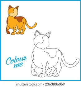 Cat vector colouring book for kids