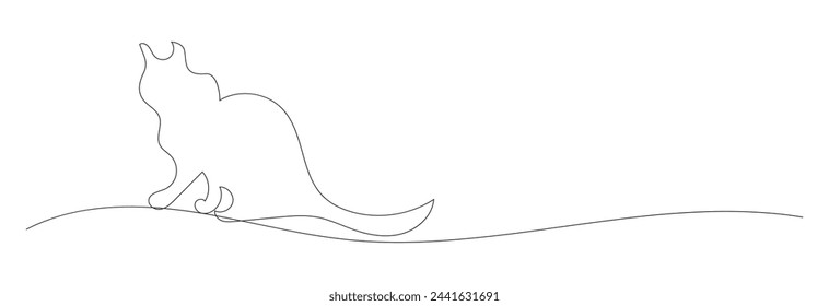  cat vector with continuous single one line art drawing. New minimalist design minimalism animal pet of cat vector illustration. EPS 10