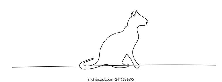  cat vector with continuous single one line art drawing. New minimalist design minimalism animal pet of cat vector illustration. EPS 10