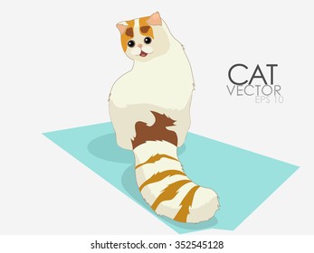Cat in vector. Cute pets. Tabby van illustration