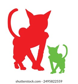 cat vector design with bright colors and white background