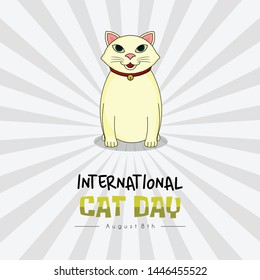 Cat Vector Design with Icon for International Cat Day on 8th of August