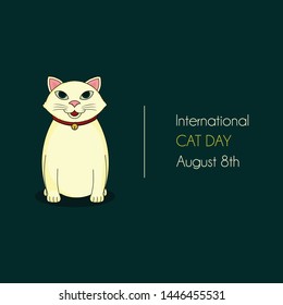 Cat Vector Design with Icon for International Cat Day on 8th of August