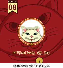 Cat Vector Design with Icon for International Cat Day on 8th of August