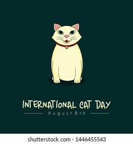 Cat Vector Design with Icon for International Cat Day on 8th of August