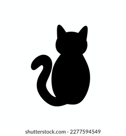 cat vector design illustration in black flat style suitable for symbol, icon,animal,pet,template,sticker,sign,hallowen
