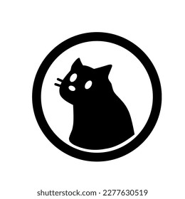 cat vector design illustration in black flat style suitable for symbol, icon,animal,pet,template,sticker,sign,hallowen
