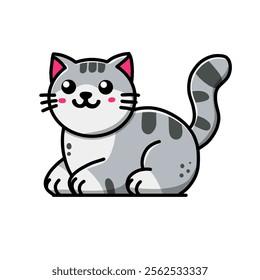 cat vector design illustration, cat icon, cat logo, cute animal, adorable animal, great as a sticker.