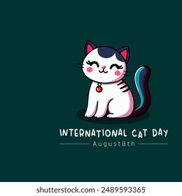 Cat vector design for International Cat Day on August 8th.