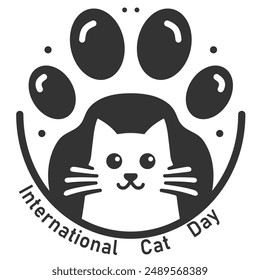 Cat vector design silhouette for International Cat Day on August 8th.