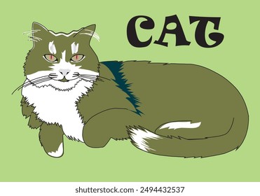 cat vector design used for T Shirt Men, Women and Children + Textile + Graphics Work + Ceramic etc. 