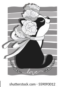 Cat vector design.Template for design cards, notebook, shop, poster.