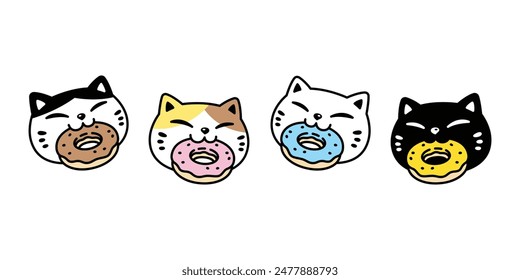 gato donut gatito cara calico pet cartoon