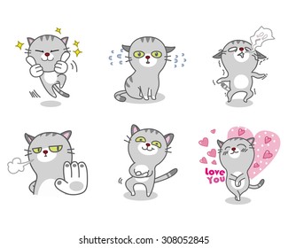 Cat vector emoticon