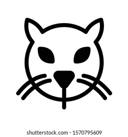 cat vector glyph flat icon 