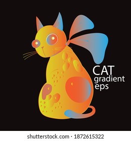 cat vector gradient with eps format. Easy to edit and customize as need.