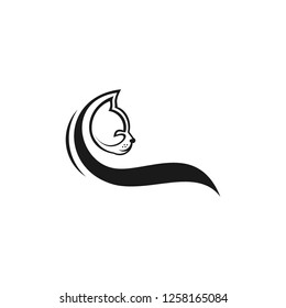 Cat vector graphic design, cat logo design.