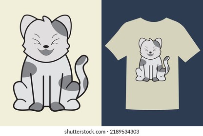 Cat Vector Graphic T-shirt Design