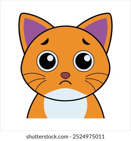 Cat vector head calico black white kitten icon cartoon illustration.