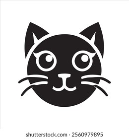 cat vector head calico black white kitten icon cartoon character illustration