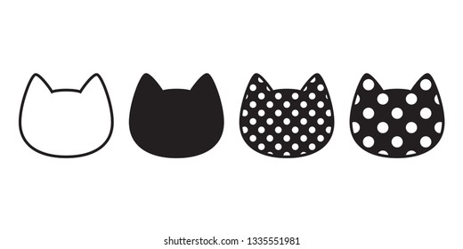 cat vector head kitten calico polka dot cartoon character illustration