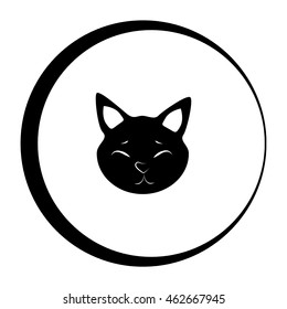 Cat Head Shape Icon Vector Illustration Stock Vector (royalty Free 