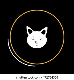 Cat vector icon and animal illustration