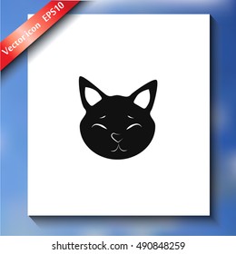 Cat vector icon and animal illustration