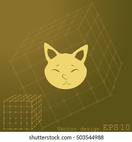 Cat vector icon and animal illustration