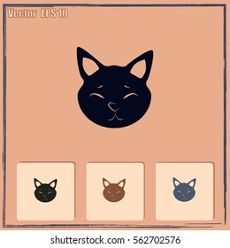 Cat vector icon and animal illustration