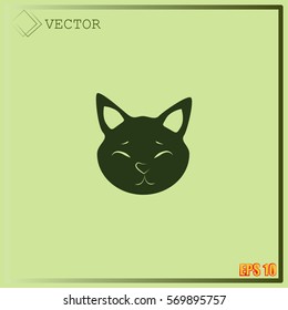 Cat vector icon and animal illustration