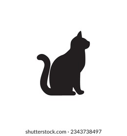 Cat vector icon black and white eps.