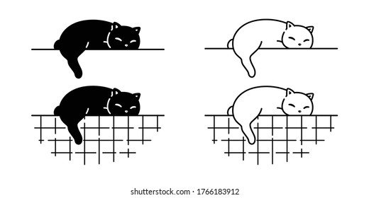 cat vector icon calico kitten character cartoon sleeping pet logo symbol illustration animal doodle design