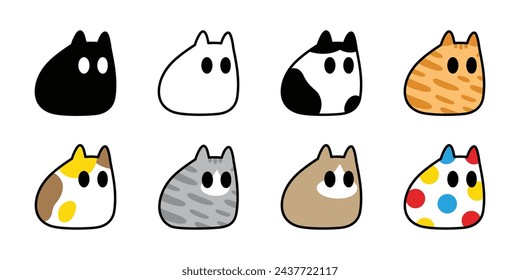 cat vector icon fat kitten calico neko pet breed colorful polka dot cartoon character illustration symbol isolated clip art design
